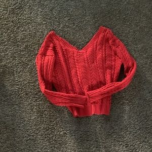 Knot open back sweater